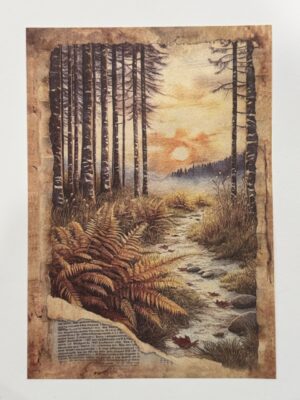 20cm x 14cm - A5 Vintage Woodland Forest Craft Papers
