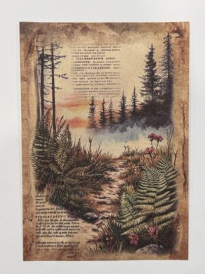 20cm x 14cm - A5 Vintage Woodland Forest Craft Papers