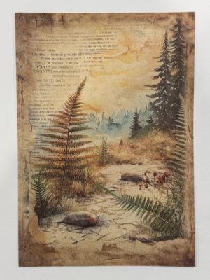 20cm x 14cm - A5 Vintage Woodland Forest Craft Papers