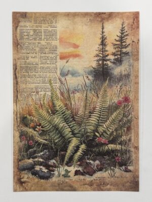 20cm x 14cm - A5 Vintage Woodland Forest Craft Papers