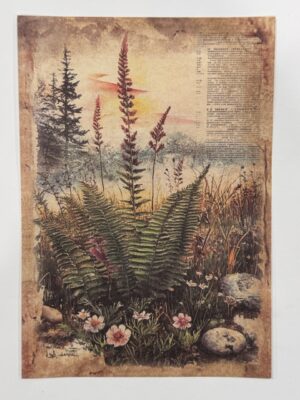 20cm x 14cm - A5 Vintage Woodland Forest Craft Papers