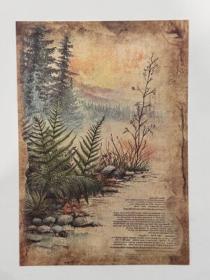 20cm x 14cm - A5 Vintage Woodland Forest Craft Papers
