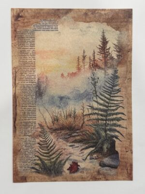 20cm x 14cm - A5 Vintage Woodland Forest Craft Papers