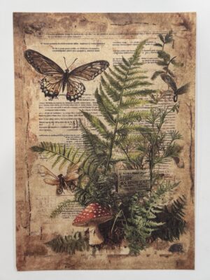 20cm x 14cm - A5 Vintage Woodland Forest Craft Papers