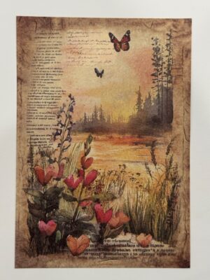 20cm x 14cm - A5 Vintage Woodland Forest Craft Papers