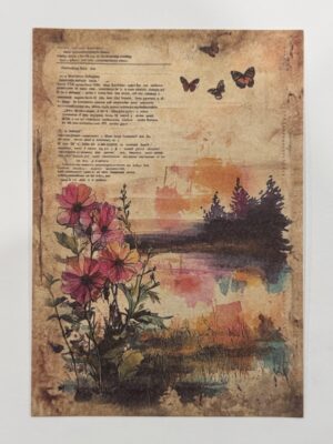 20cm x 14cm - A5 Vintage Woodland Forest Craft Papers