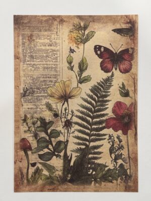 20cm x 14cm - A5 Vintage Woodland Forest Craft Papers