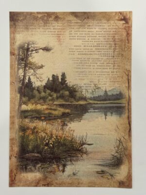 20cm x 14cm - A5 Vintage Woodland Forest Craft Papers
