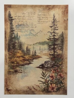 20cm x 14cm - A5 Vintage Woodland Forest Craft Papers