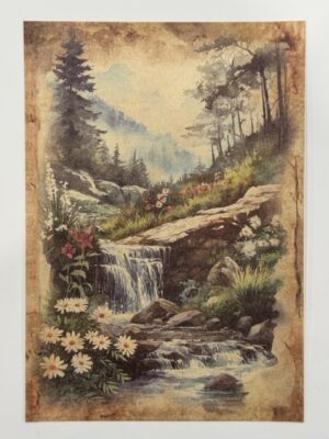 20cm x 14cm - A5 Vintage Woodland Forest Craft Papers