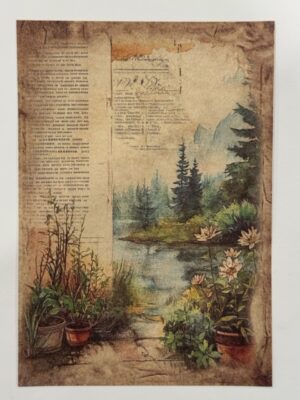 20cm x 14cm - A5 Vintage Woodland Forest Craft Papers