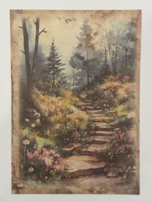 20cm x 14cm - A5 Vintage Woodland Forest Craft Papers