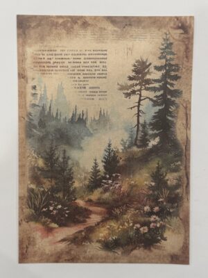 20cm x 14cm - A5 Vintage Woodland Forest Craft Papers