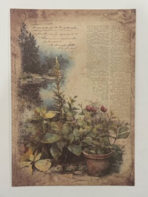 20cm x 14cm - A5 Vintage Woodland Forest Craft Papers