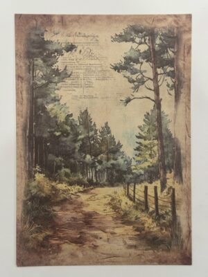 20cm x 14cm - A5 Vintage Woodland Forest Craft Papers