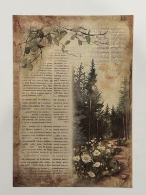 20cm x 14cm - A5 Vintage Woodland Forest Craft Papers