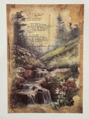 20cm x 14cm - A5 Vintage Woodland Forest Craft Papers