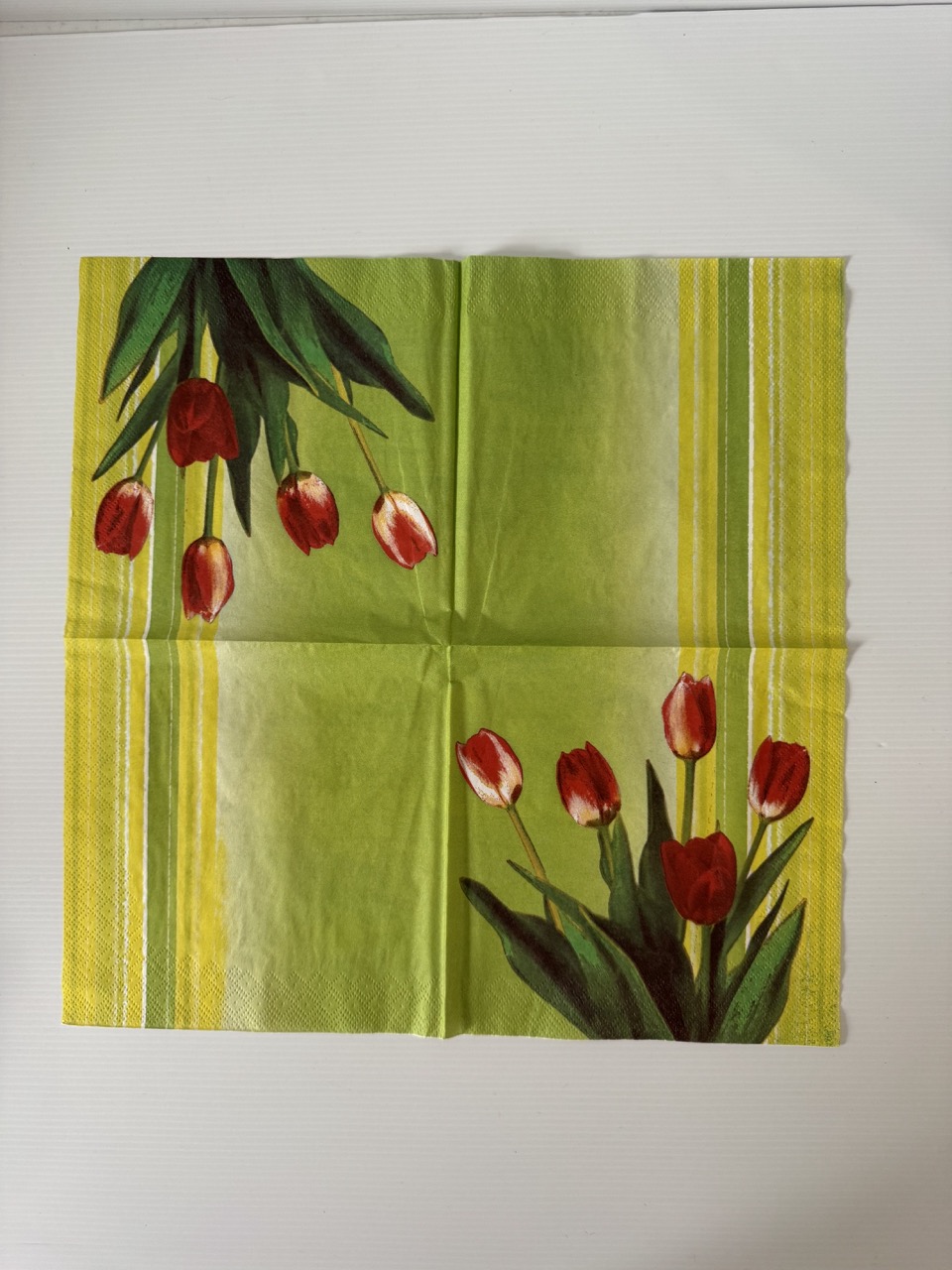 16.5cm x 16.5cm - Tulips Paper Napkin/Serviette - Image 3