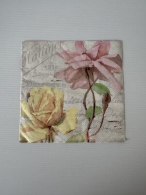 16.5cm x 16.5cm - Roses Paper Napkin/Serviette