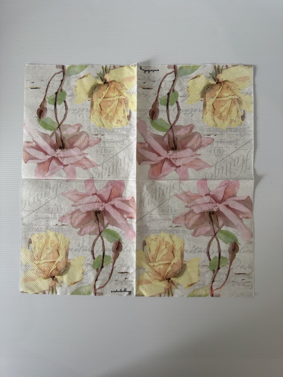 16.5cm x 16.5cm - Roses Paper Napkin/Serviette - Image 3