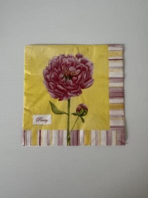 16.5cm x 16.5cm - Peony Paper Napkin/Serviette