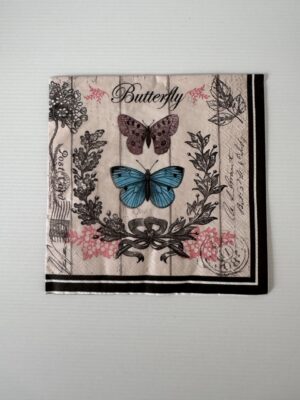 16.5cm x 16.5cm - Butterfly Paper Napkin/Serviette