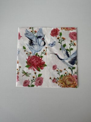 16.5cm x 16.5cm - Japanese Cranes Paper Napkin/Serviette