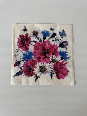 16.5cm x 16.5cm - Wildflower Bouquet Paper Napkin/Serviette