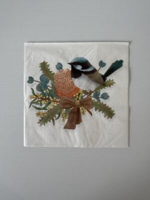 16.5cm x 16.5cm - Blue Wren Paper Napkin/Serviette