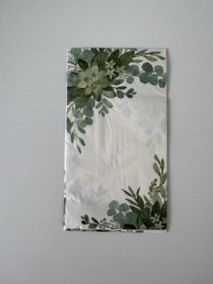 11cm x 20cm - Botanical Greenery Paper Napkin/Serviette