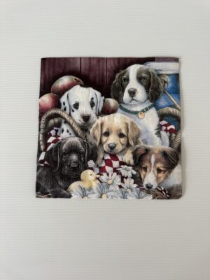 16.5cm x 16.5cm - Puppies Paper Napkin/Serviette