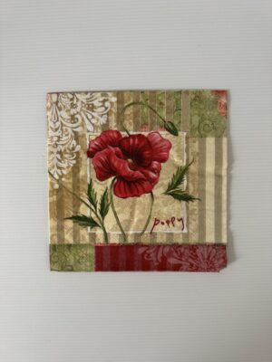 16.5cm x 16.5cm - Poppy Paper Napkin/Serviette