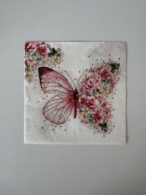 16.5cm x 16.5cm - Butterfly Paper Napkin/Serviette