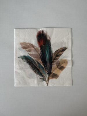 16.5cm x 16.5cm - Feathers Paper Napkin/Serviette