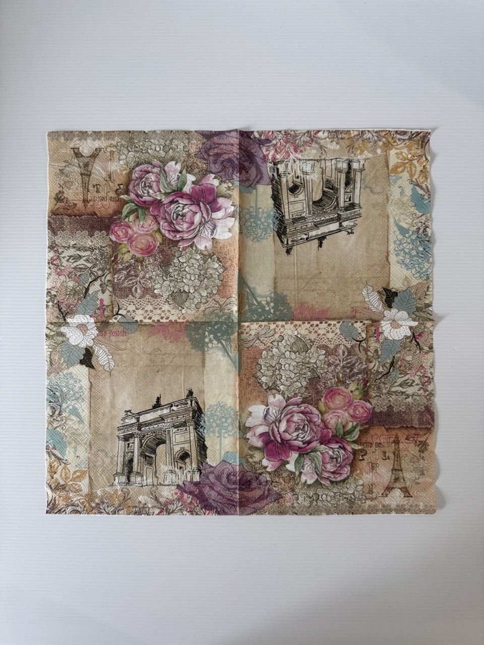 16.5cm x 16.5cm - Paris Paper Napkin/Serviette - Image 3