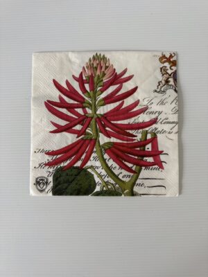 16.5cm x 16.5cm - Botanical Flowers Paper Napkin/Serviette