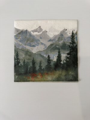 16.5cm x 16.5cm - Mountains Paper Napkin/Serviette
