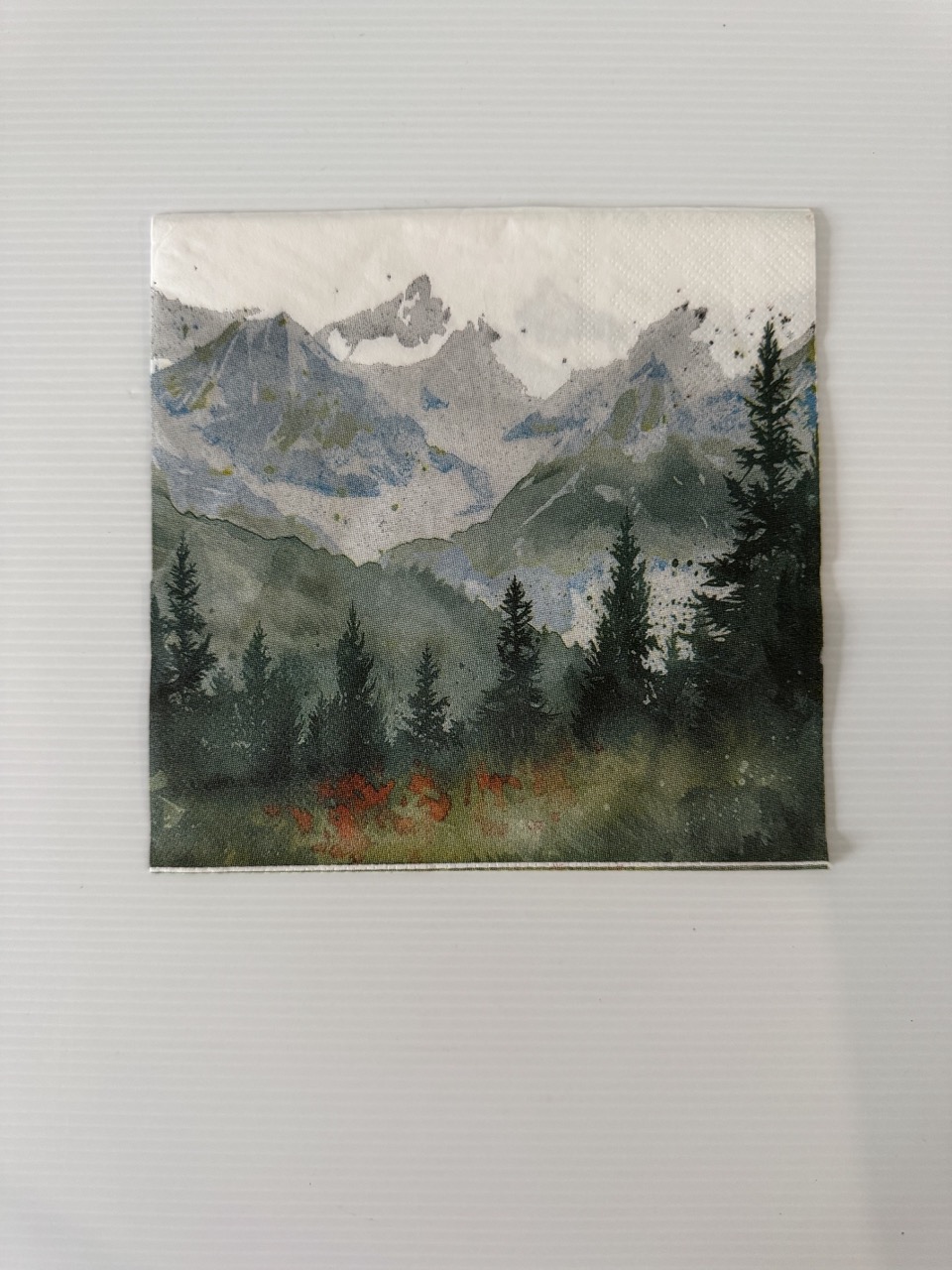 16.5cm x 16.5cm - Mountains Paper Napkin/Serviette