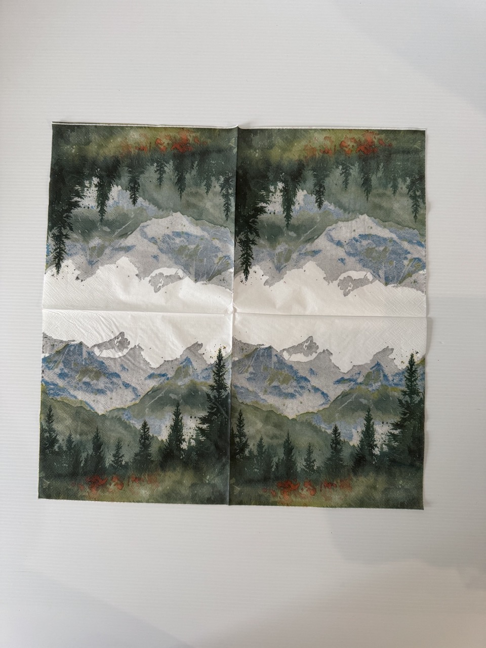 16.5cm x 16.5cm - Mountains Paper Napkin/Serviette - Image 3