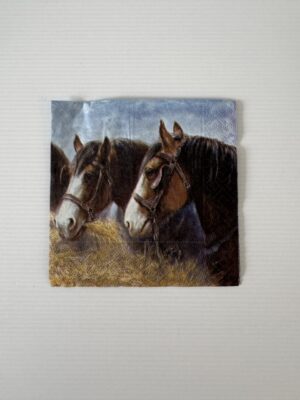 12.5cm x 12.5cm - Horses Paper Napkin/Serviette