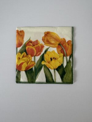 12.5cm x 12.5cm - Tulips Paper Napkin/Serviette