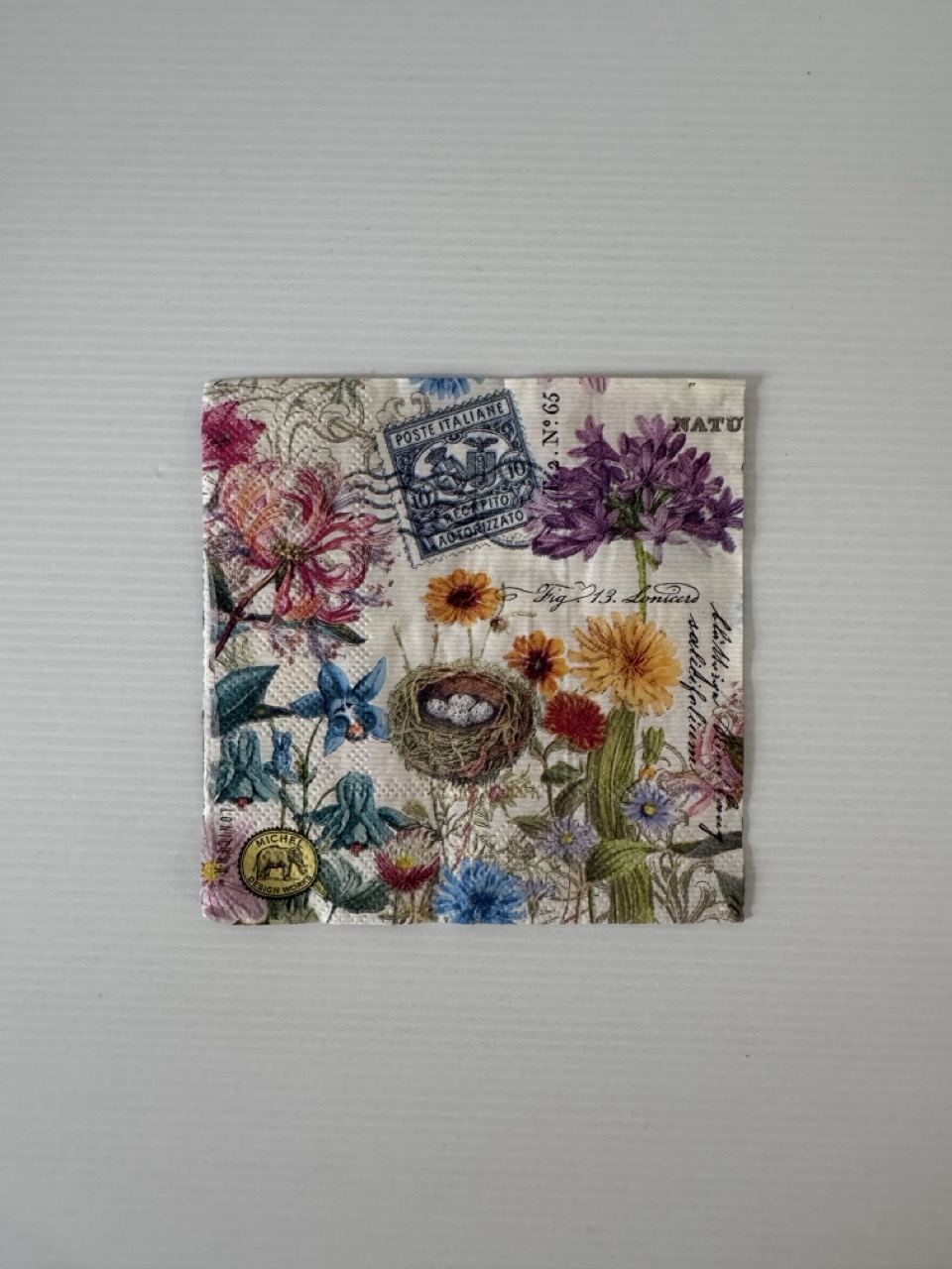 12.5cm x 12.5cm - Botanical Ephemera Napkin/Serviette