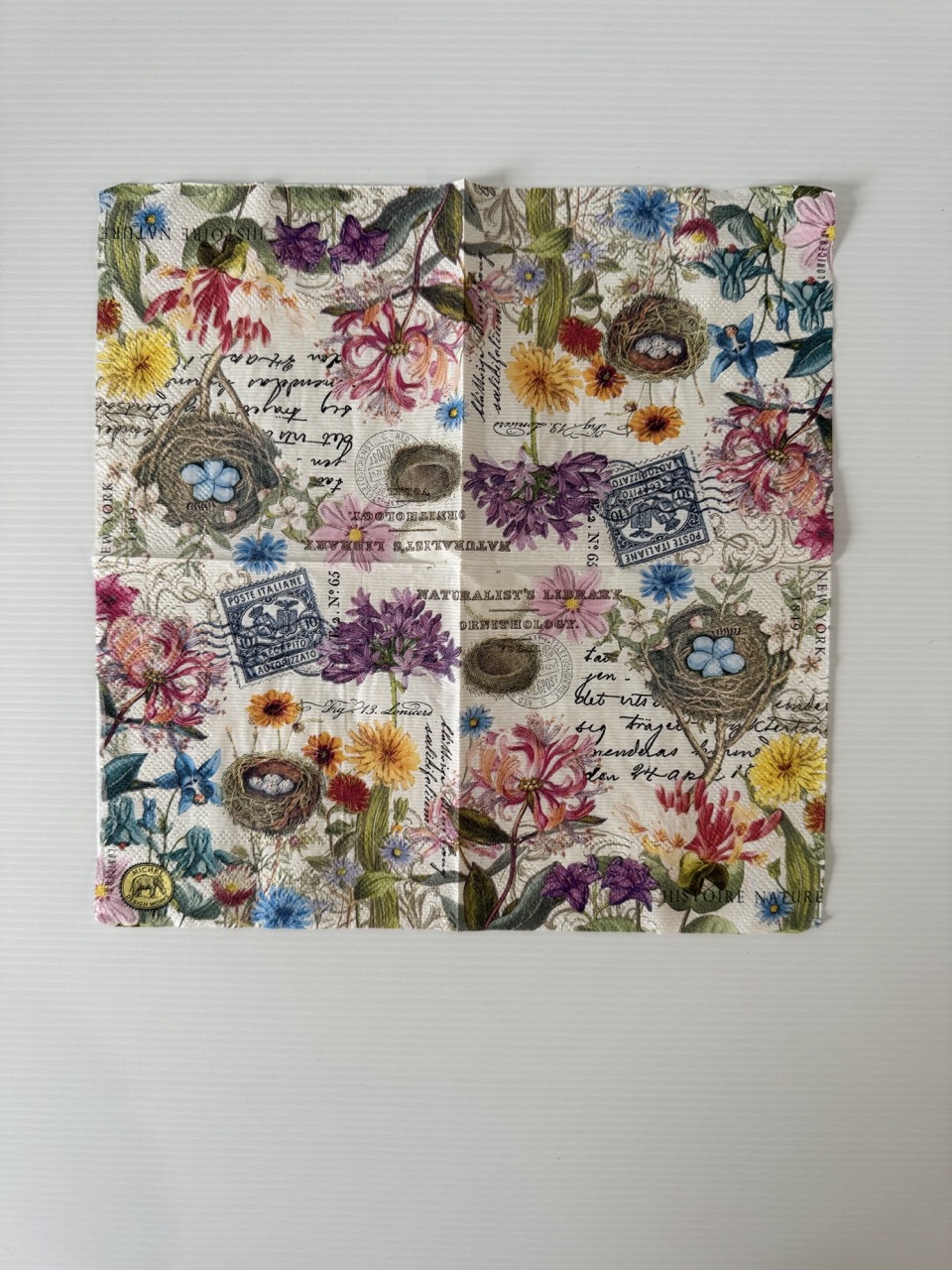 12.5cm x 12.5cm - Botanical Ephemera Napkin/Serviette - Image 3