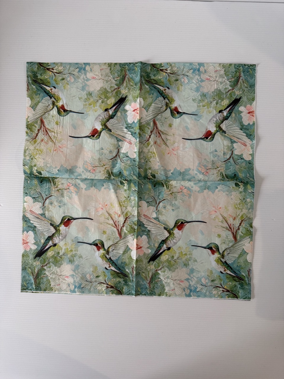 16.5cm x 16.5cm - Hummingbirds Napkin/Serviette - Image 3