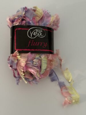 50grams - Moda Vera Flurry Novelty Eyelash Fringe Yarn – Pastel Rainbow