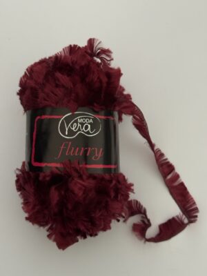 50grams - Moda Vera Flurry Novelty Eyelash Fringe Yarn – Rich Burgundy