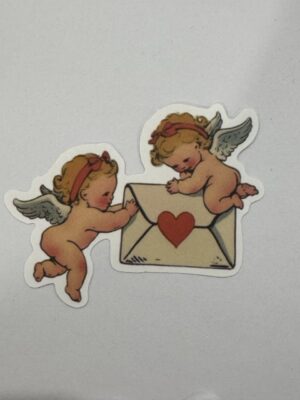 7cm x 5cm - Vintage Storybook Cupid Die-Cut Stickers