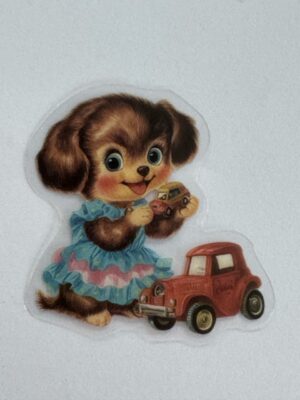 5cm x 4.5cm - Vintage Style Dog Stickers