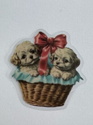 5cm x 5cm - Vintage Style Dog Stickers
