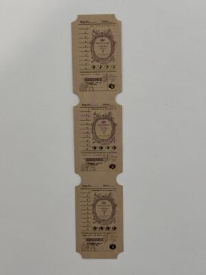 15cm x 3cm - Vintage Style Ticket Sticker Strip